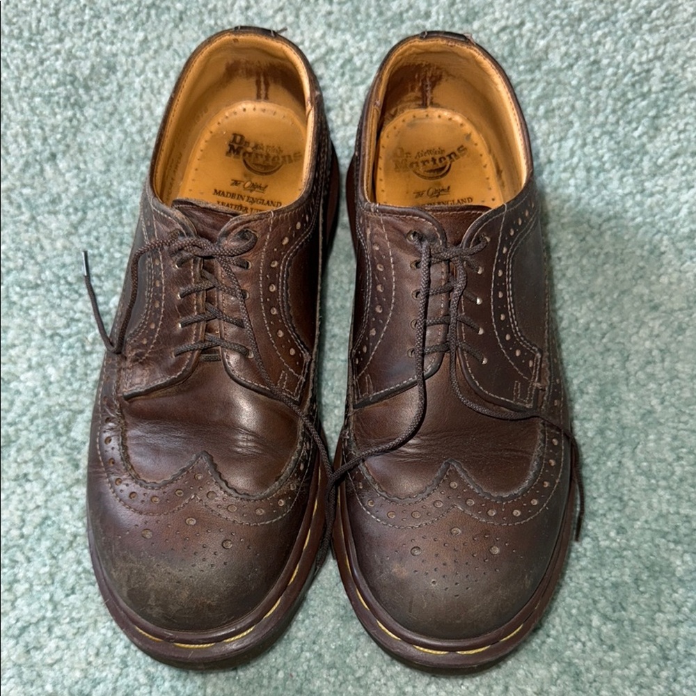 AUTHENTIC & RARE Dr. Martens Brown Oxford Brogues MADE IN ENGLAND, HANDMADE SOLE